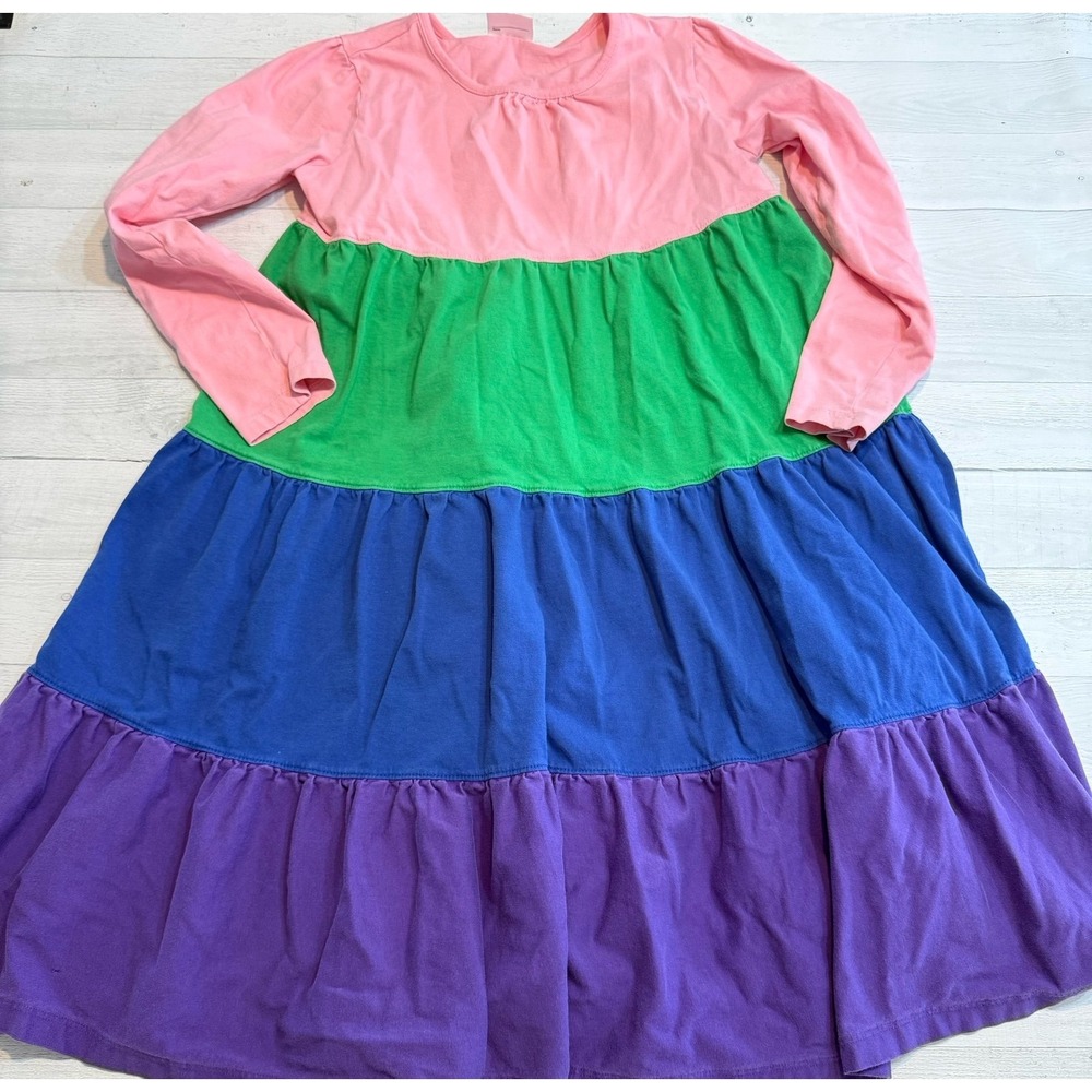 Hanna Andersson tiered‎ long sleeve cotton dress 150/12